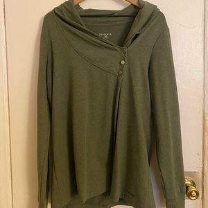 Green Danskin jacket size XL with collar buttons